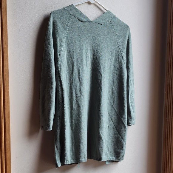 Talbots Celadon Green Open Cardigan Size Petite Medium - Picture 9 of 11